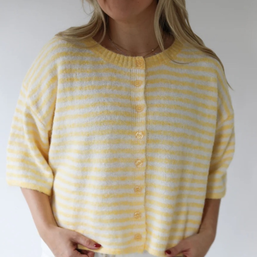 Wish list Yellow Striped cardigan